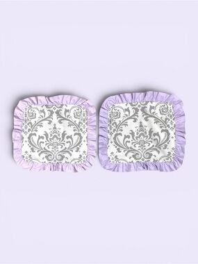 Carousel Designs Lilac and Gray Traditions Damask Decorative Pillow Square Shams